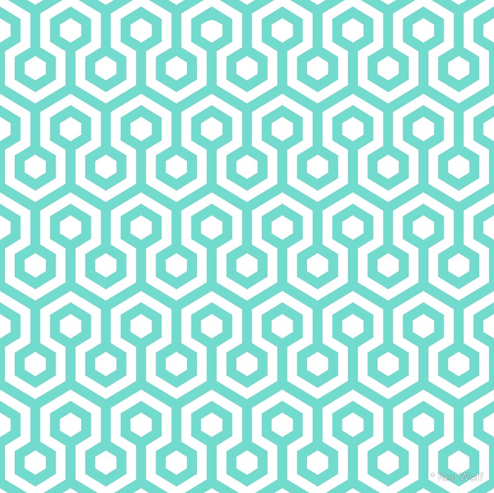 Geometric Pattern: Looped Hexagons / Red Wolf