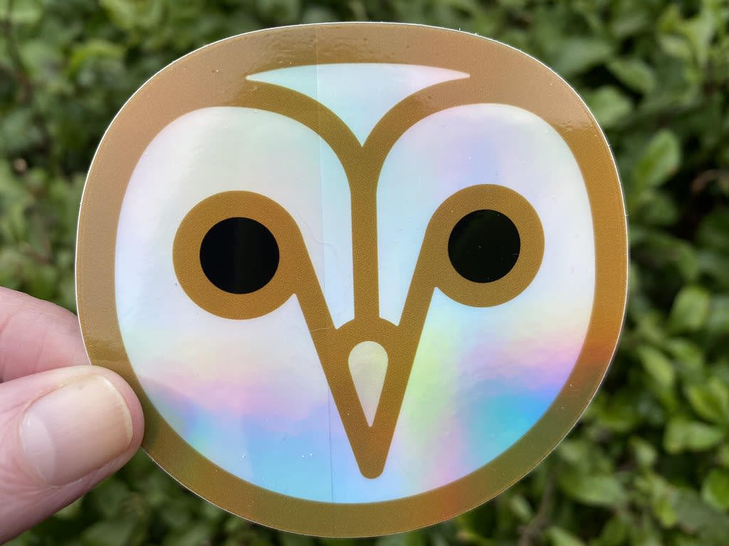 Owl holographic sticker + Fox magnet / Red Wolf