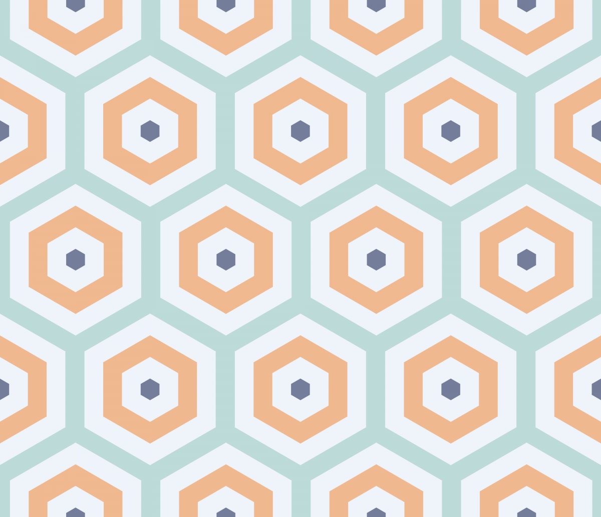 Geometric Pattern: Hexagon Hive: Moderna / Red Wolf