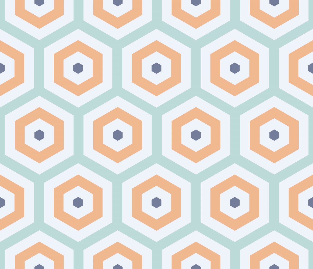 Geometric Pattern: Hexagon Hive: Moderna / Red Wolf
