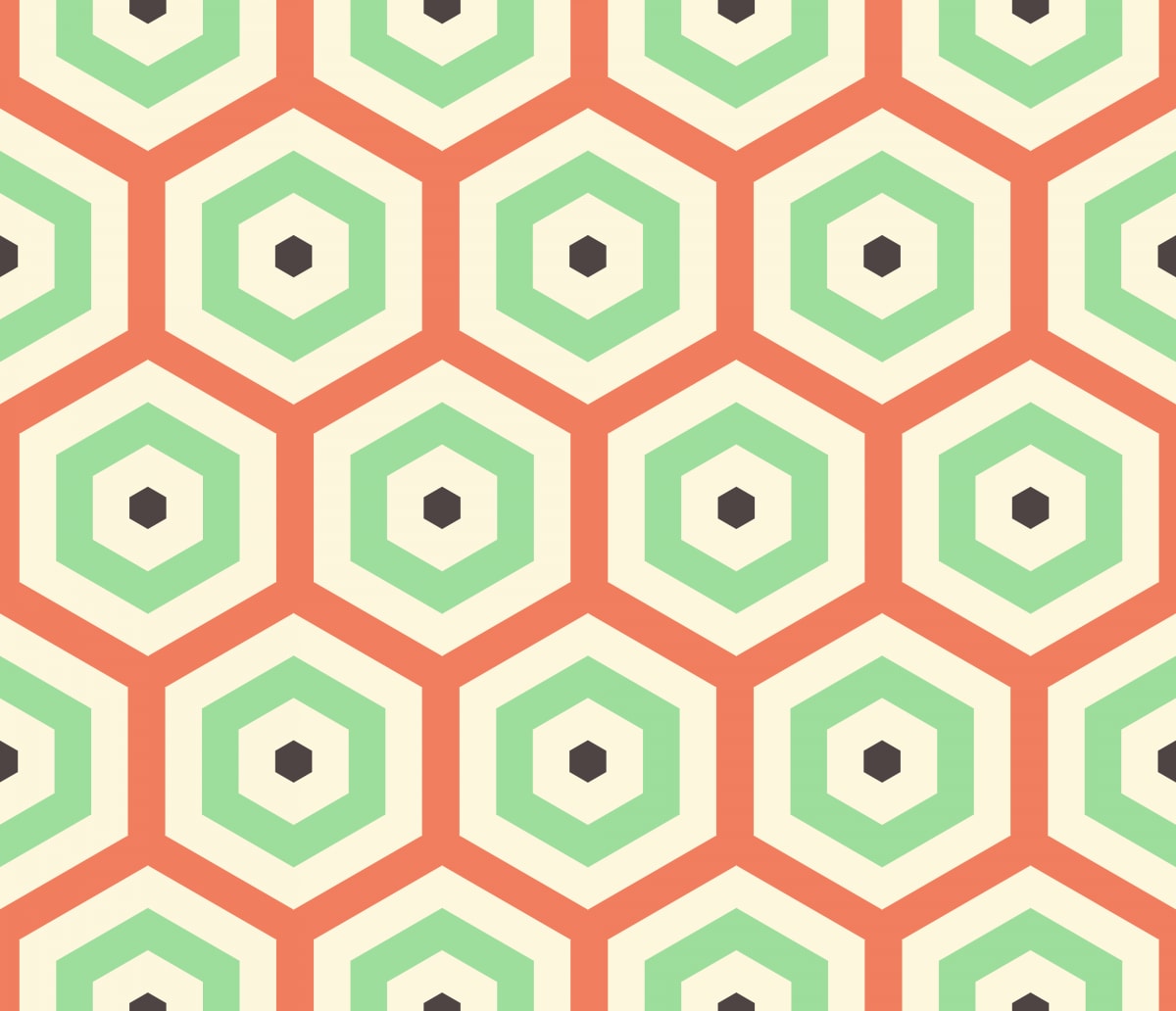 Geometric Pattern: Hexagon Hive: Moderna / Red Wolf
