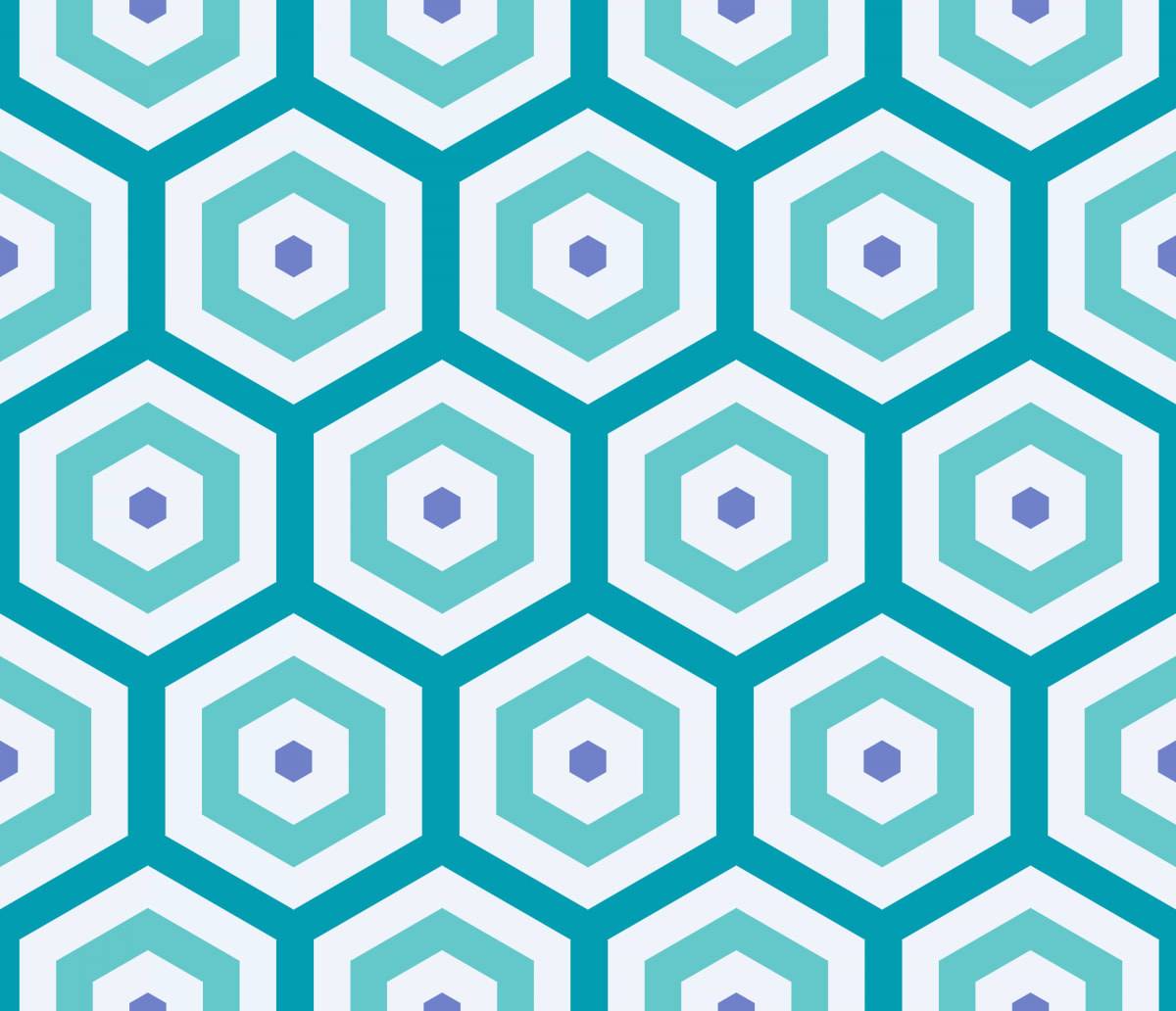 Geometric Pattern: Hexagon Hive: Moderna / Red Wolf