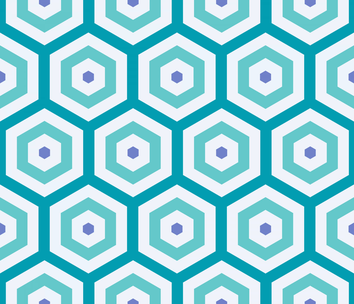 Geometric Pattern: Hexagon Hive: Moderna / Red Wolf