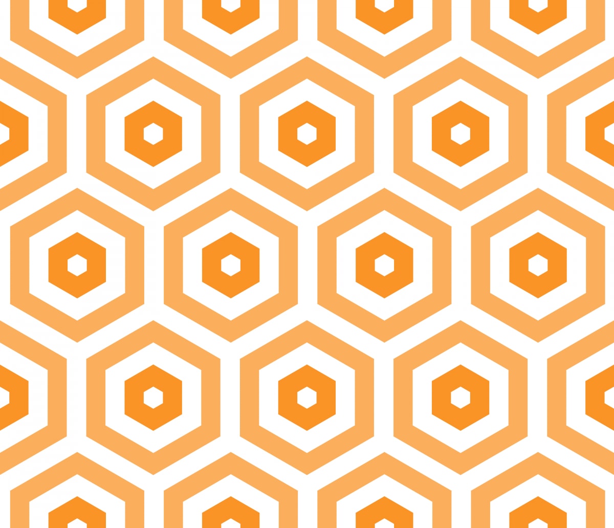 Geometric Pattern: Hexagon Hive: Light Negative / Red Wolf