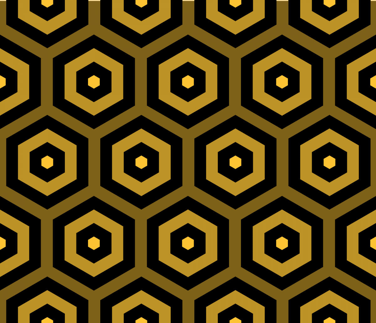 Geometric Pattern: Hexagon Hive: Dark Positive / Red Wolf