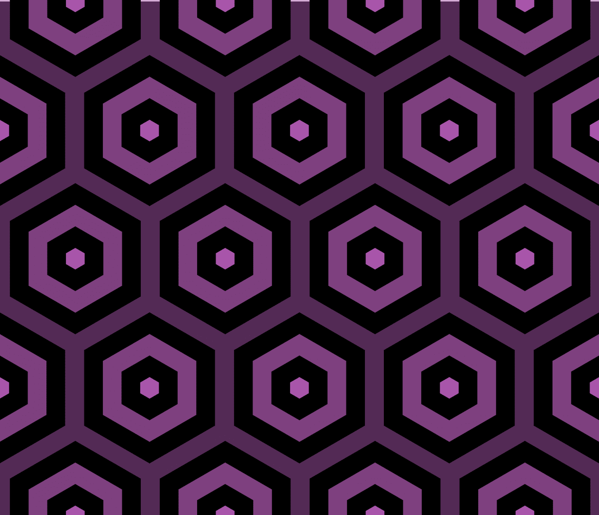 Geometric Pattern: Hexagon Hive: Dark Positive / Red Wolf