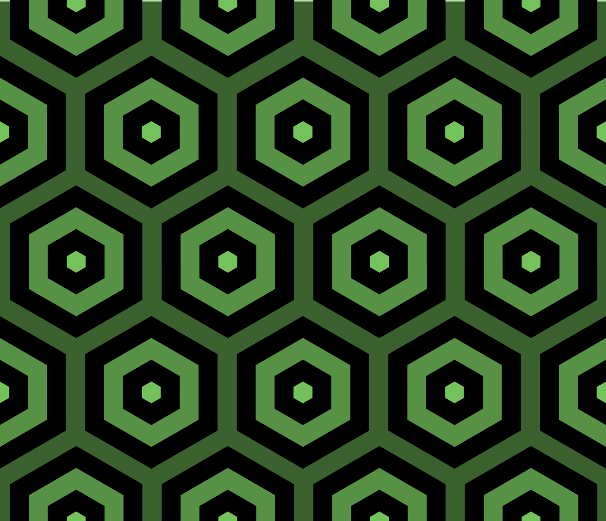 Geometric Pattern: Hexagon Hive: Dark Positive / Red Wolf