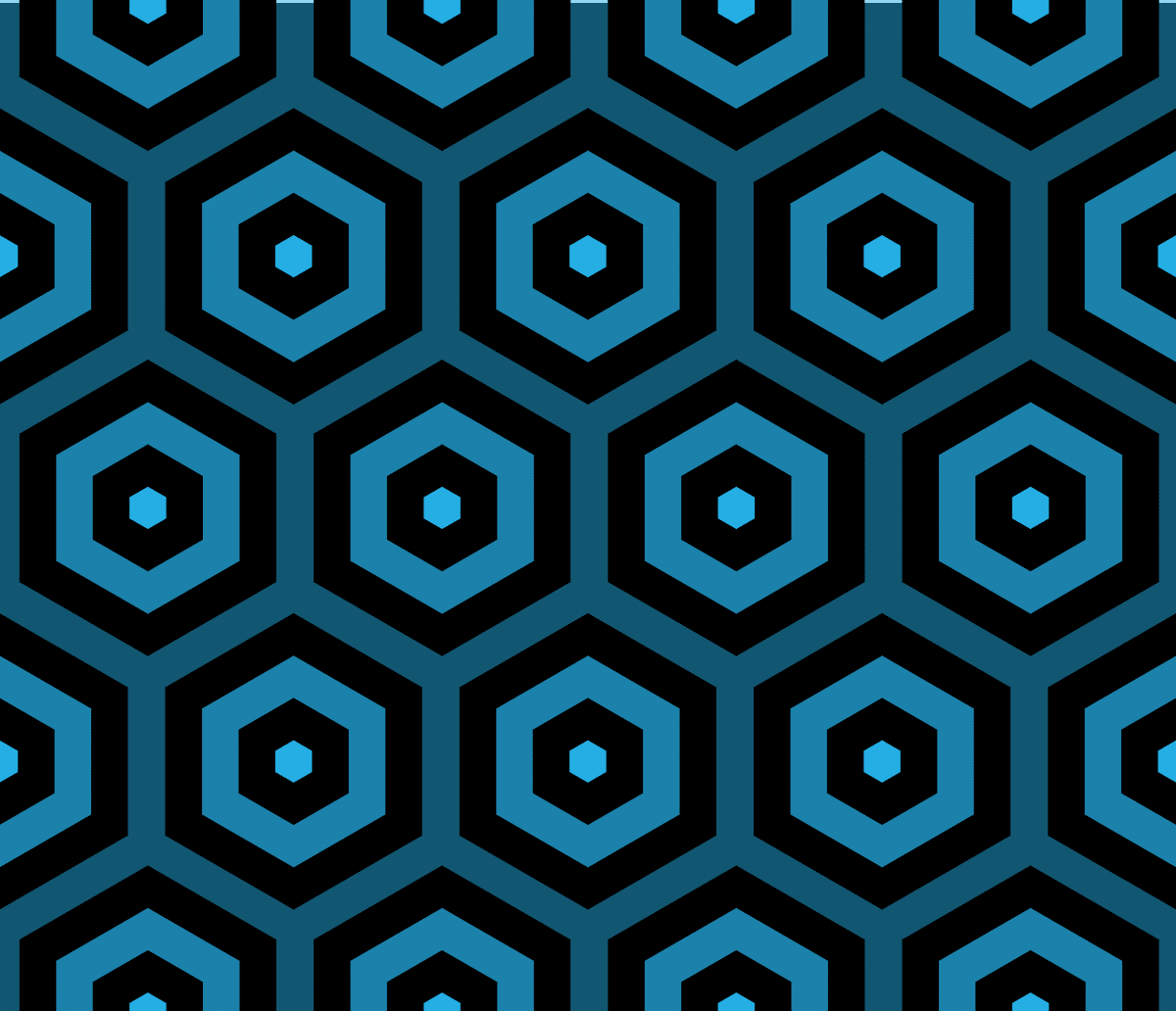 Geometric Pattern: Hexagon Hive: Dark Positive / Red Wolf