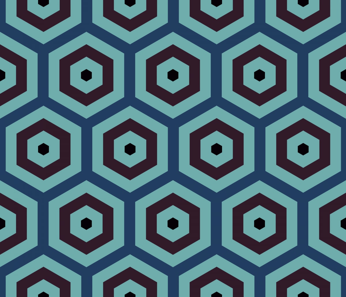 Geometric Pattern: Hexagon Hive: Deco / Red Wolf