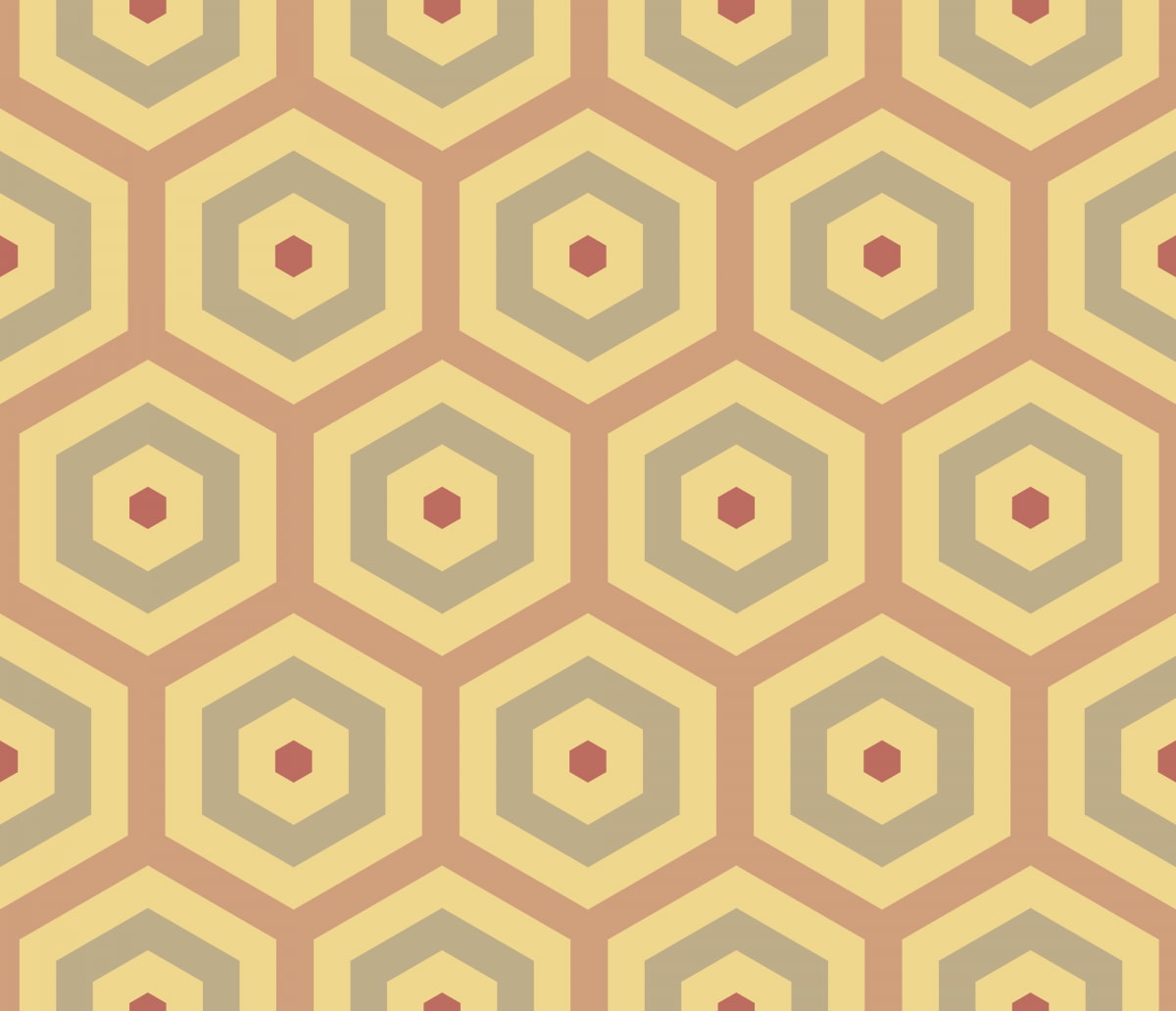 Geometric Pattern: Hexagon Hive: Antique / Red Wolf