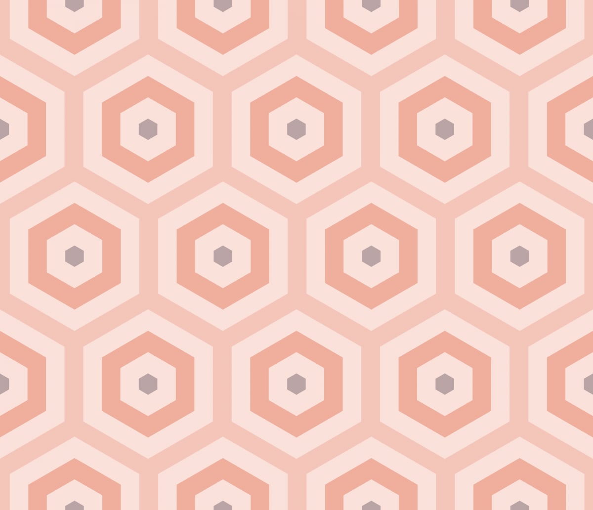 Geometric Pattern: Hexagon Hive: Antique / Red Wolf
