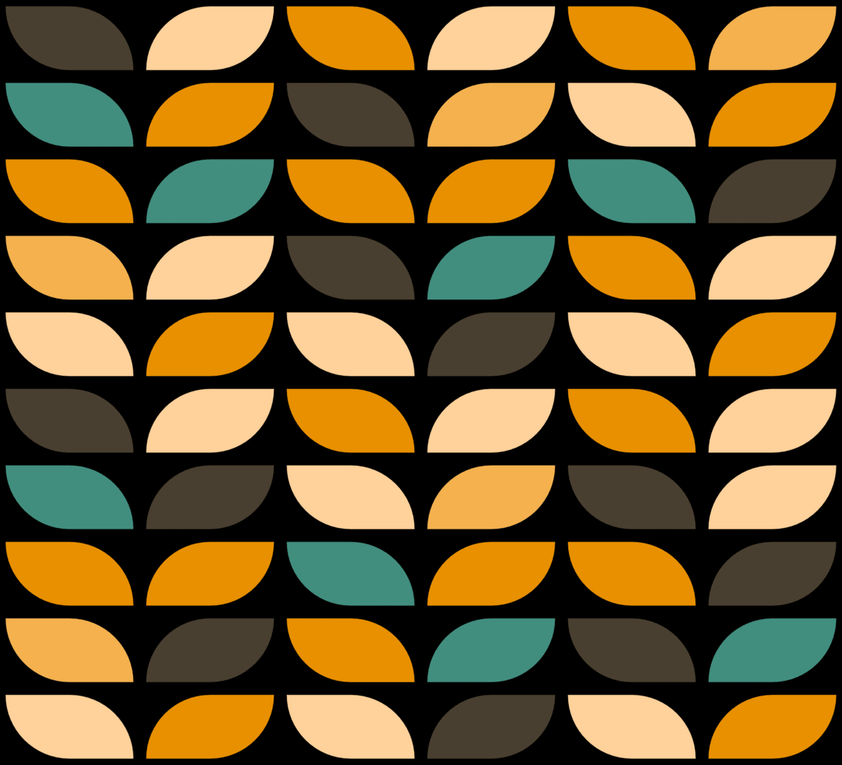Geometric Pattern: Leaf: Deco Dark / Red Wolf