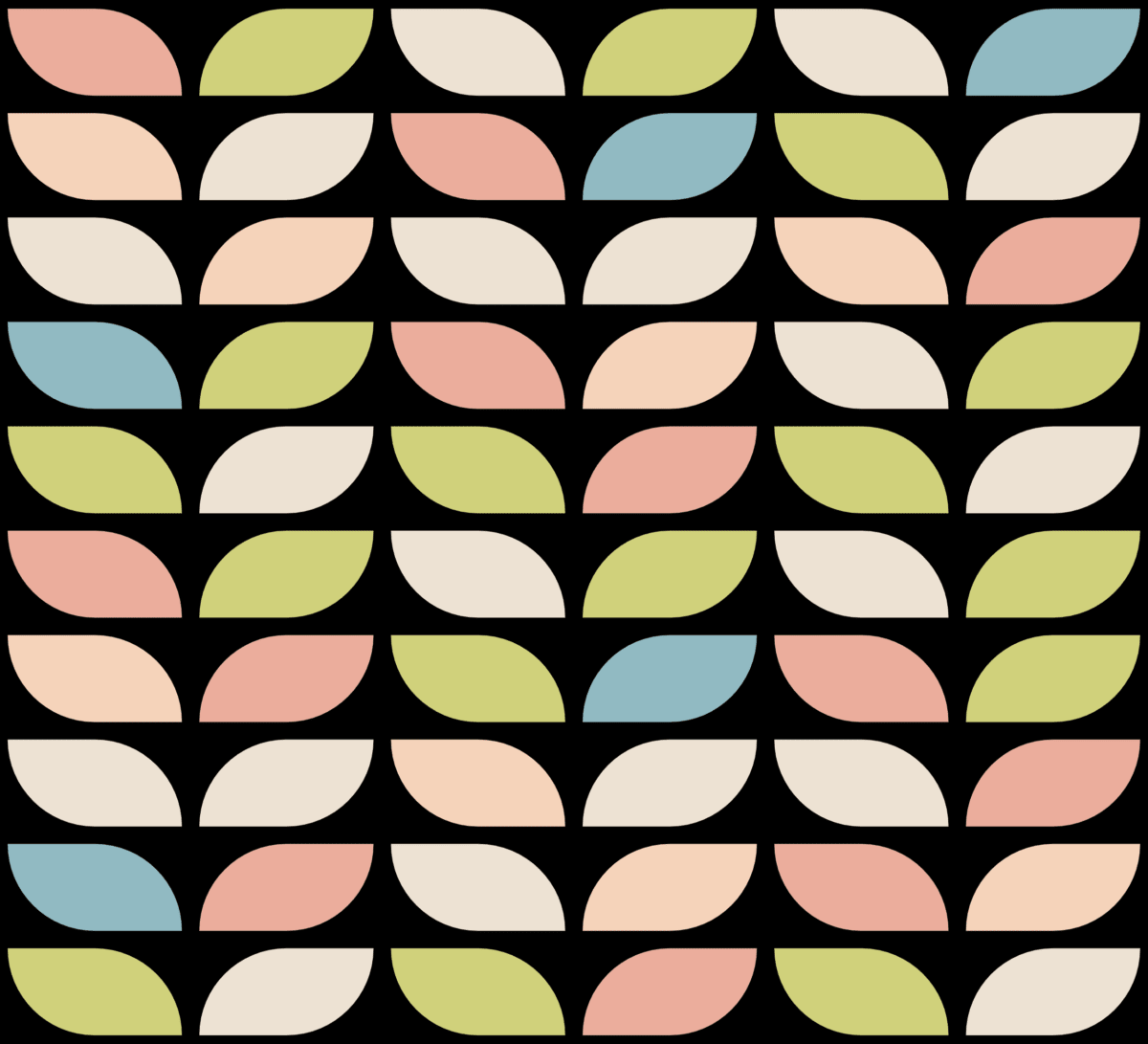 Geometric Pattern: Leaf: Garden Dark / Red Wolf