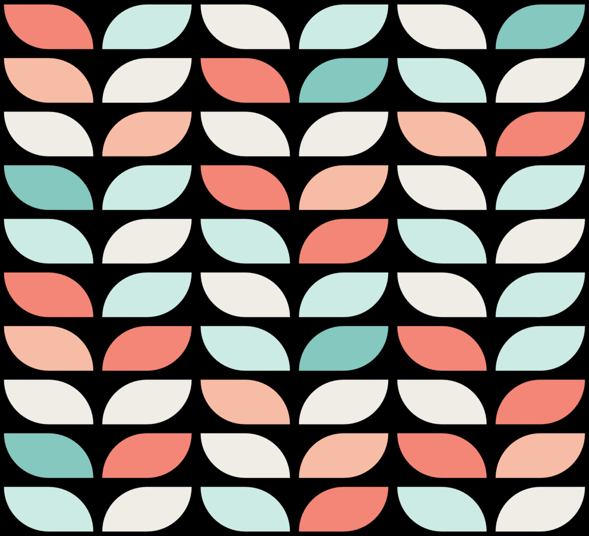 Geometric Pattern: Leaf: Garden Dark / Red Wolf