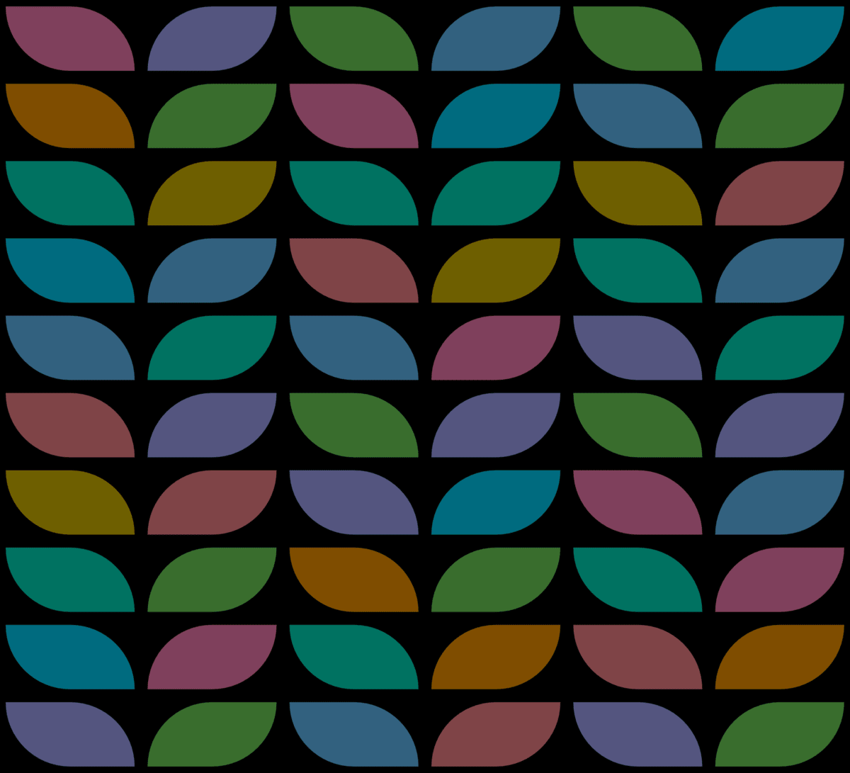 Geometric Pattern: Leaf: Rainbow / Red Wolf
