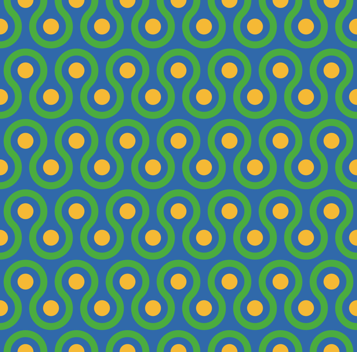 Geometric Pattern: Looped Circles: Base / Red Wolf