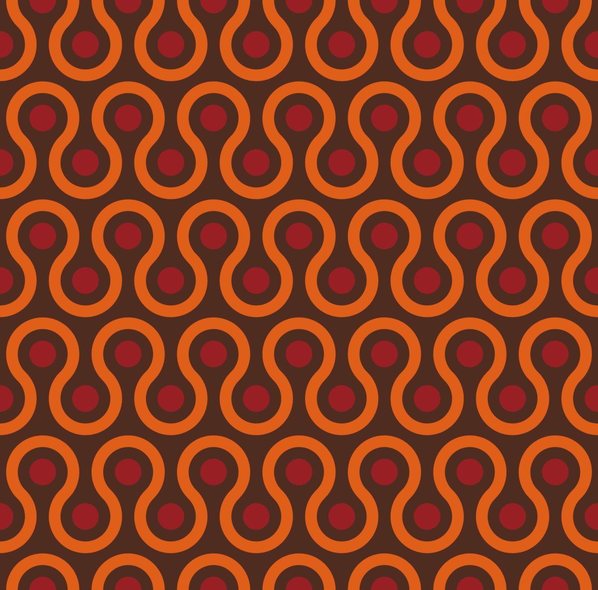 Geometric Pattern: Looped Circles: Base / Red Wolf