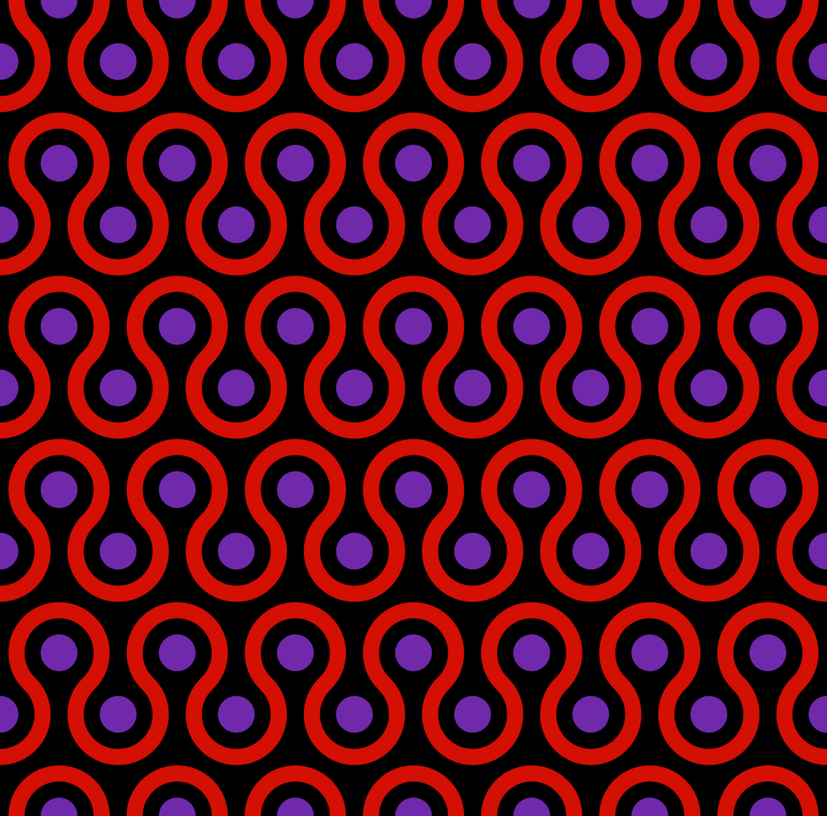 Geometric Pattern: Looped Circles: Base / Red Wolf