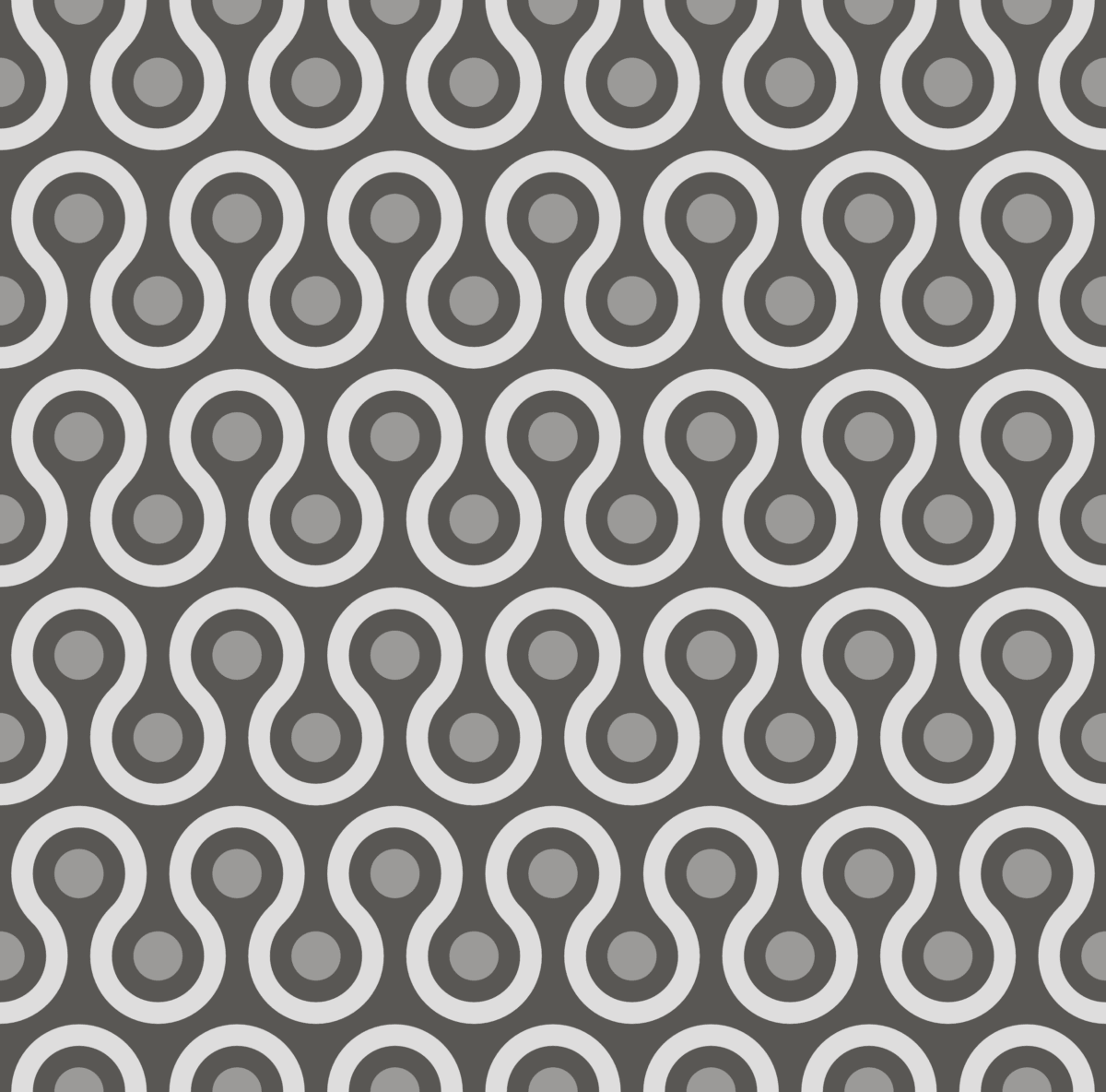 Geometric Pattern: Looped Circles: Stone / Red Wolf