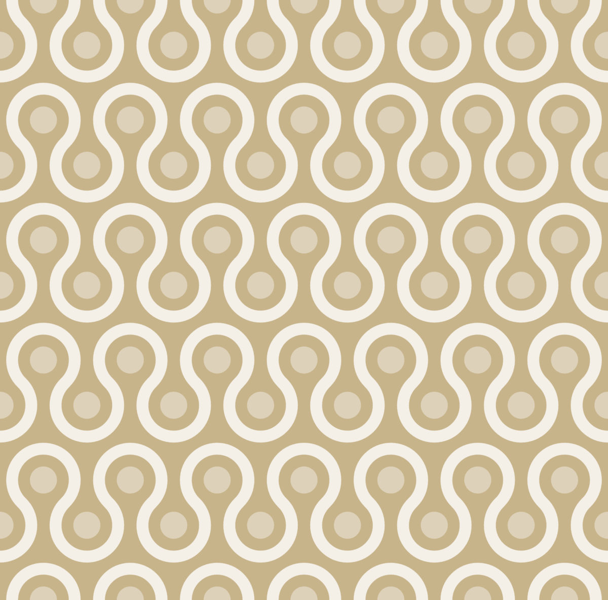 Geometric Pattern: Looped Circles: Stone / Red Wolf