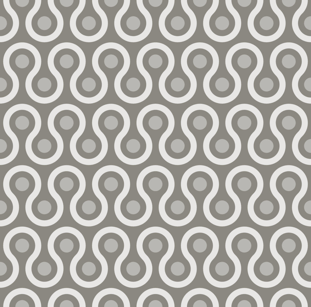 Geometric Pattern: Looped Circles: Stone / Red Wolf