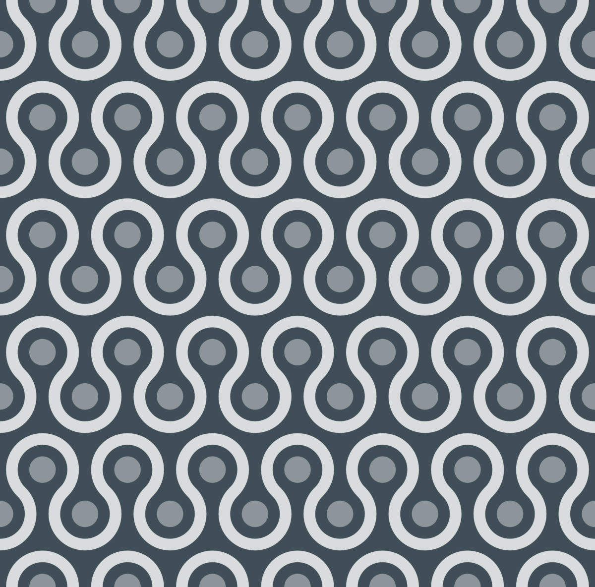 Geometric Pattern: Looped Circles: Stone / Red Wolf