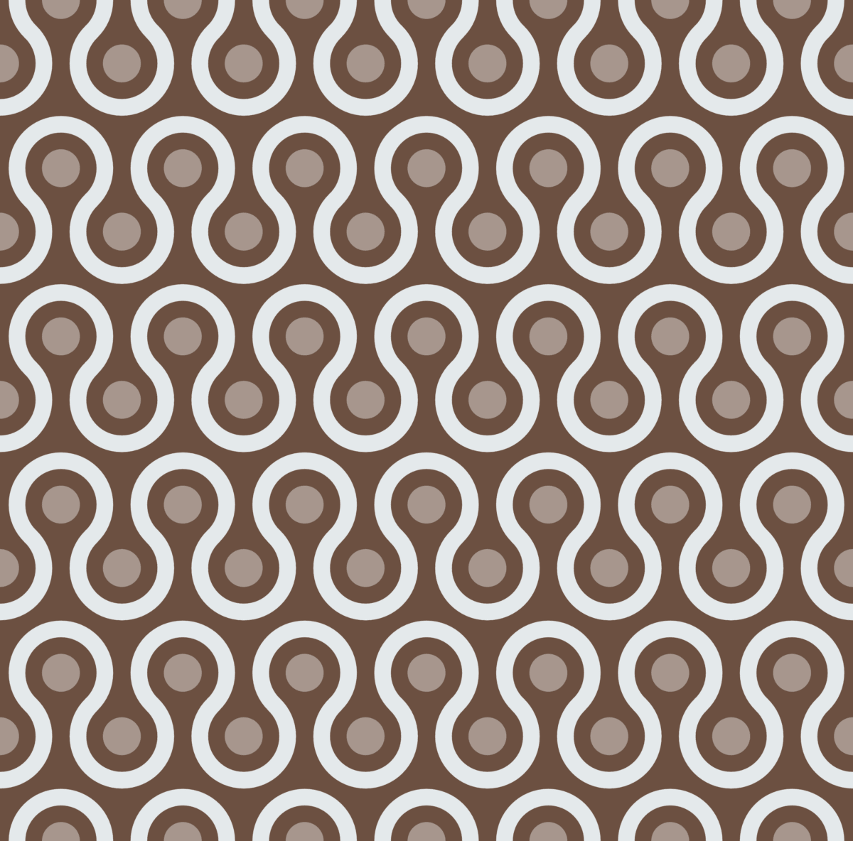 Geometric Pattern: Looped Circles: Stone / Red Wolf