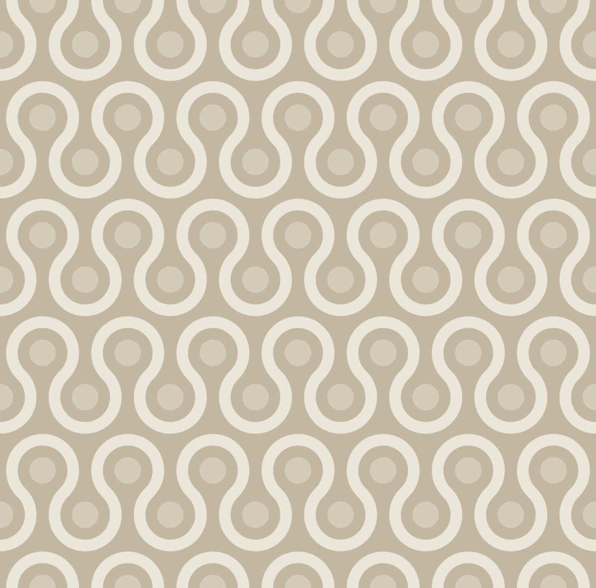 Geometric Pattern: Looped Circles: Antique / Red Wolf