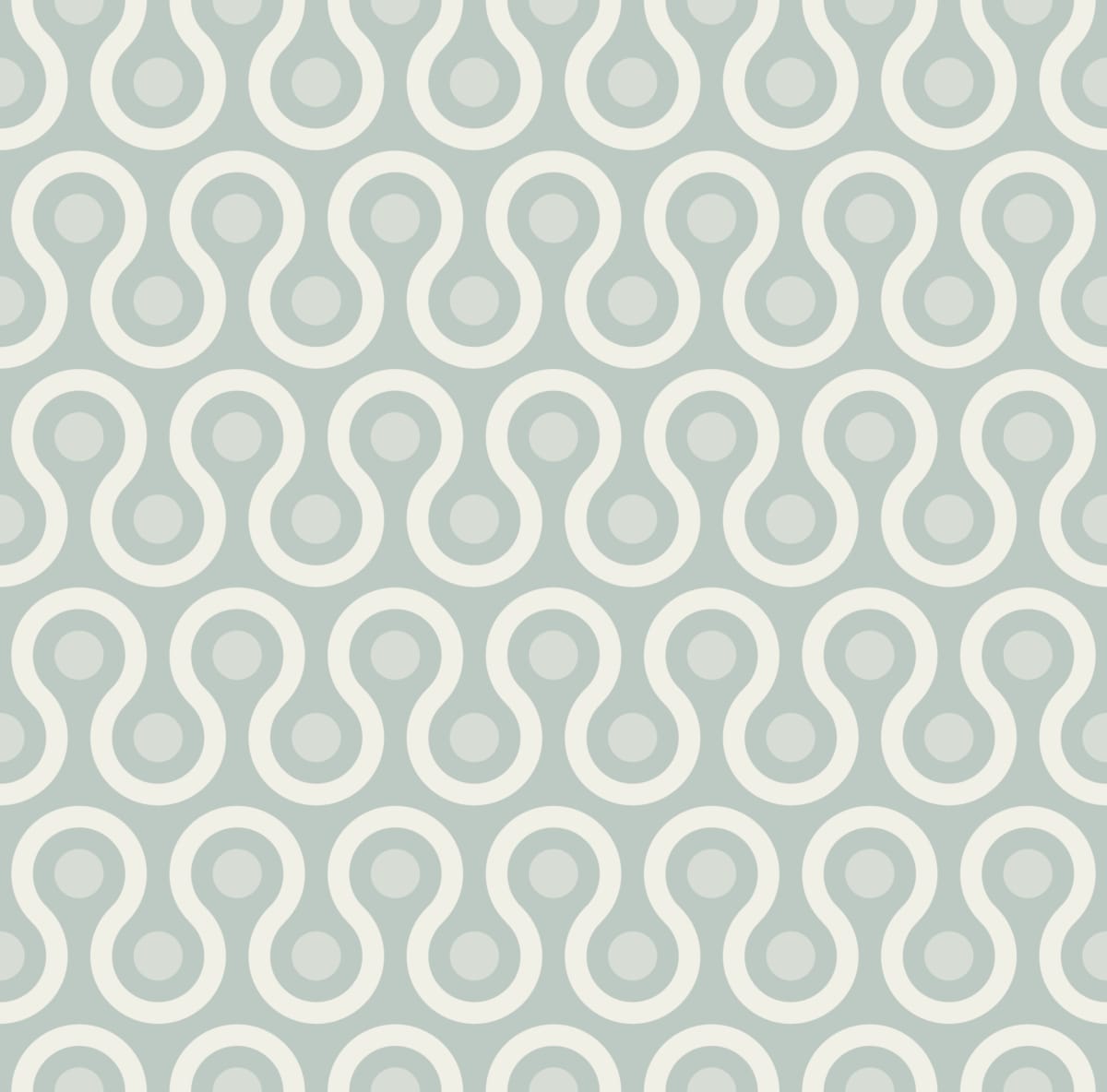 Geometric Pattern: Looped Circles: Antique / Red Wolf