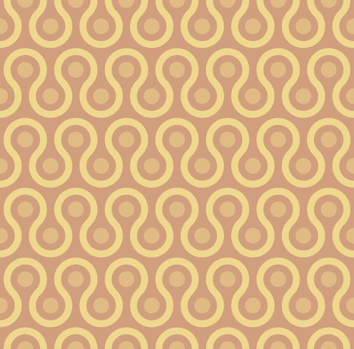 Geometric Pattern: Looped Circles: Antique / Red Wolf