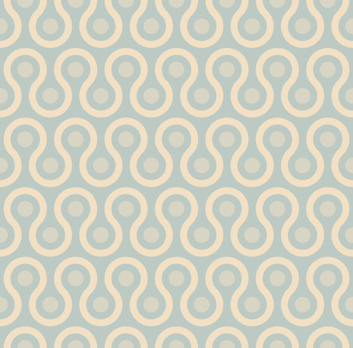 Geometric Pattern: Looped Circles: Antique / Red Wolf