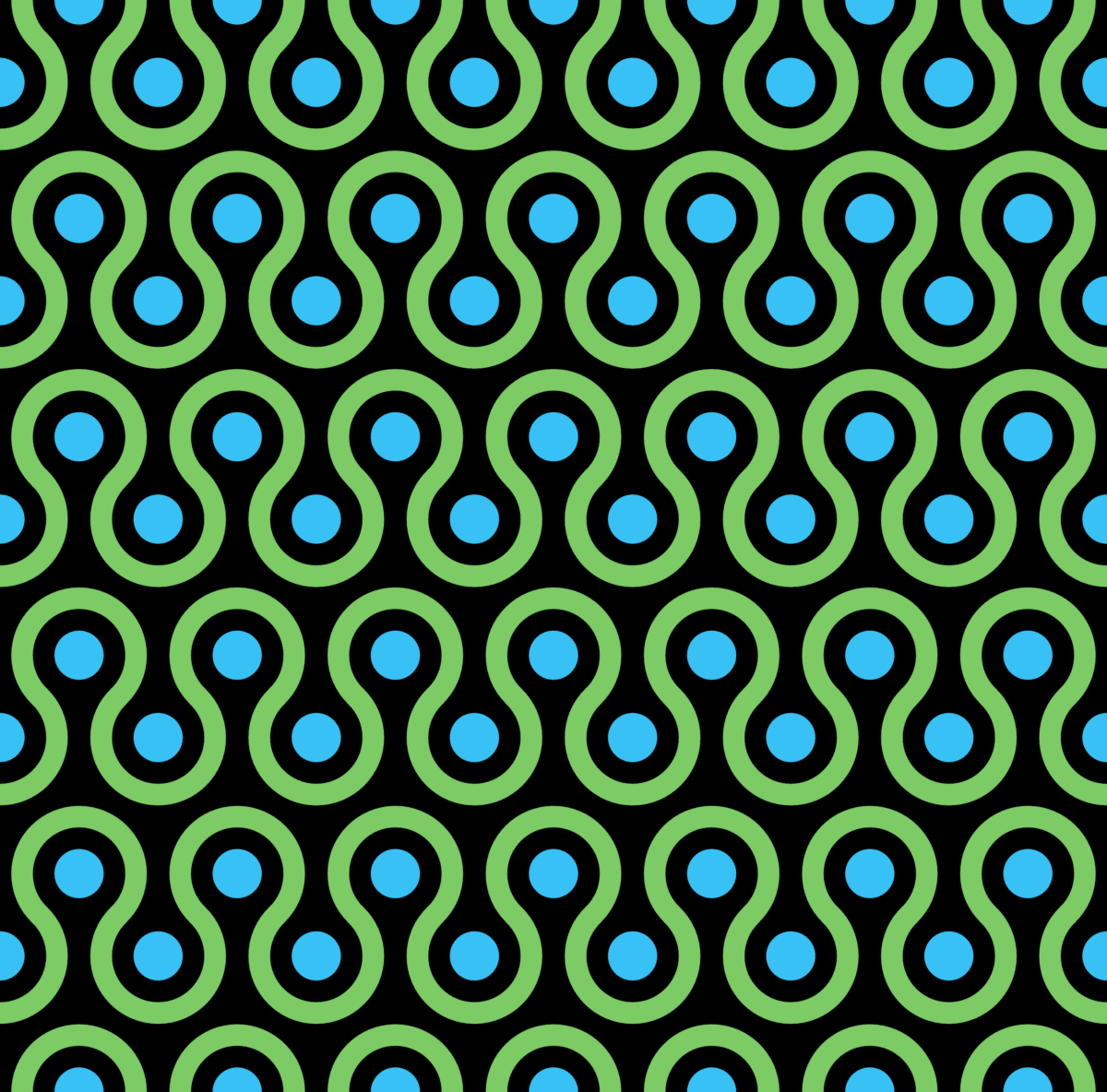 Geometric Pattern: Looped Circles: Moderna / Red Wolf