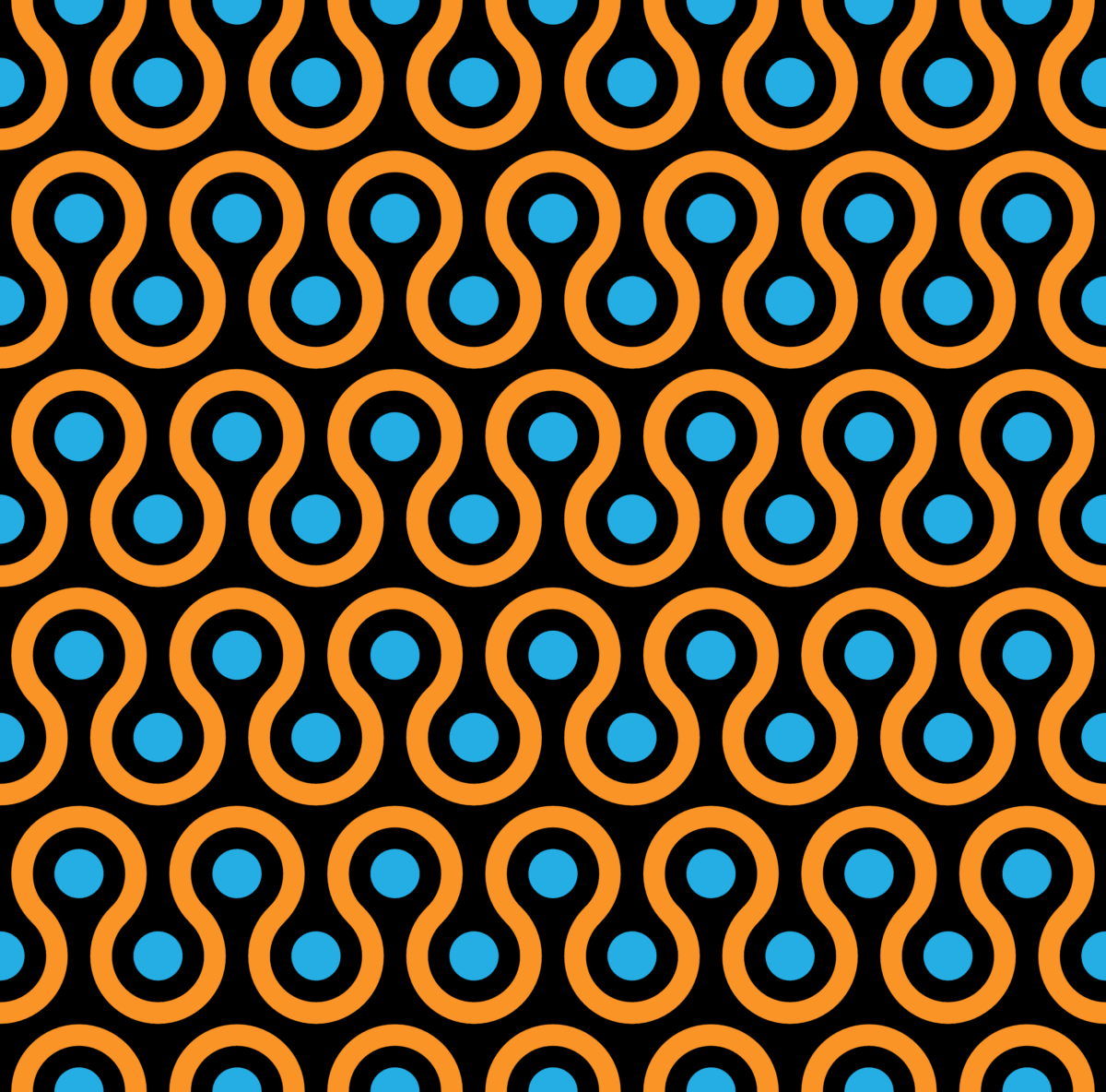 Geometric Pattern: Looped Circles: Moderna / Red Wolf