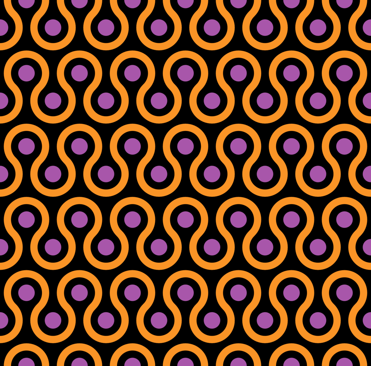 Geometric Pattern: Looped Circles: Moderna / Red Wolf