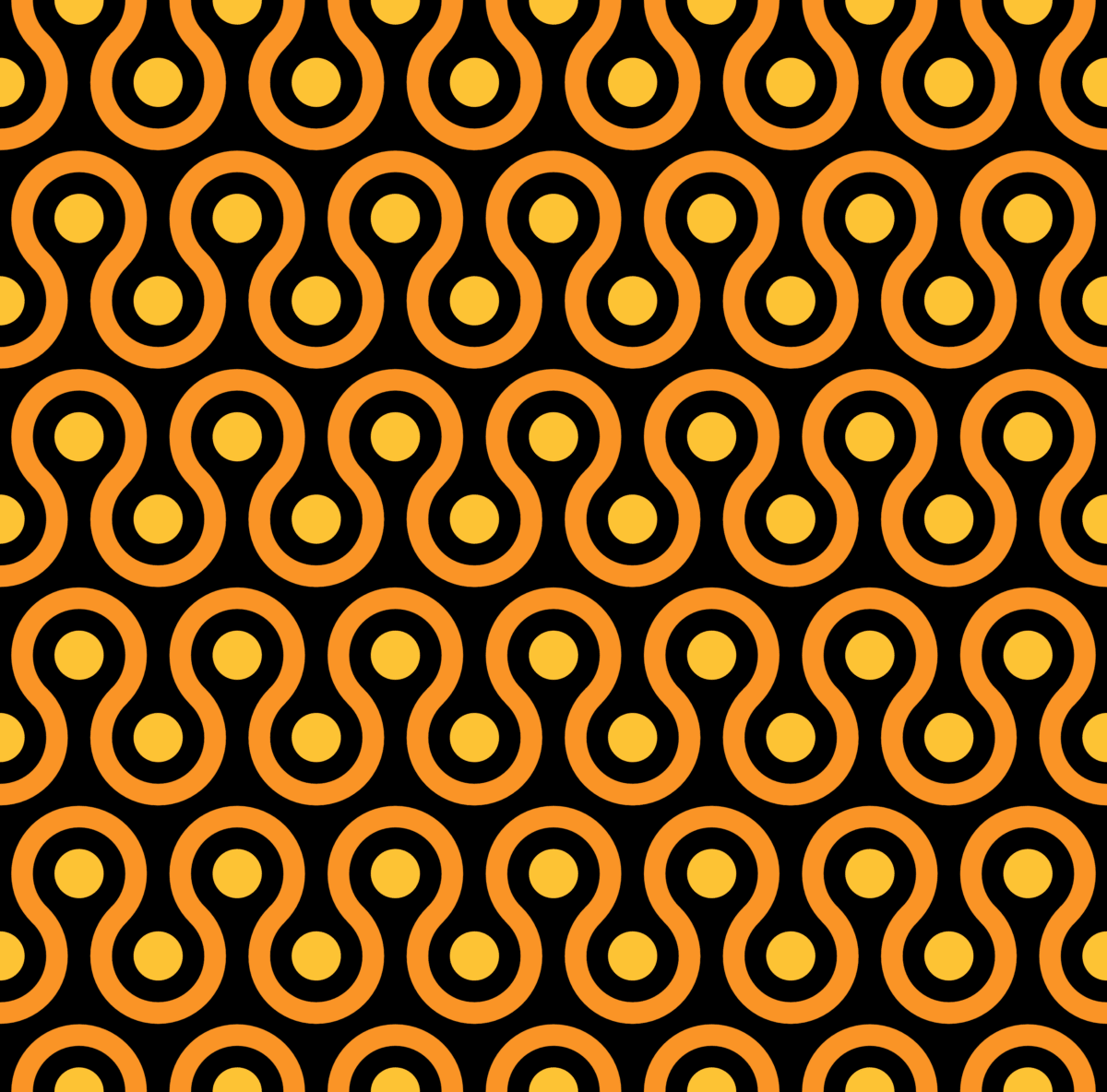 Geometric Pattern: Looped Circles: Moderna / Red Wolf