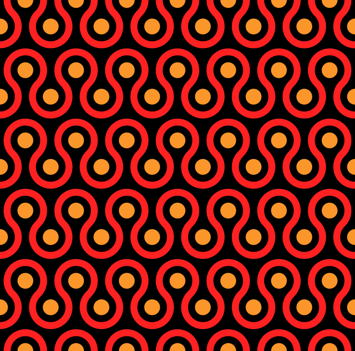 Geometric Pattern: Looped Circles: Moderna / Red Wolf
