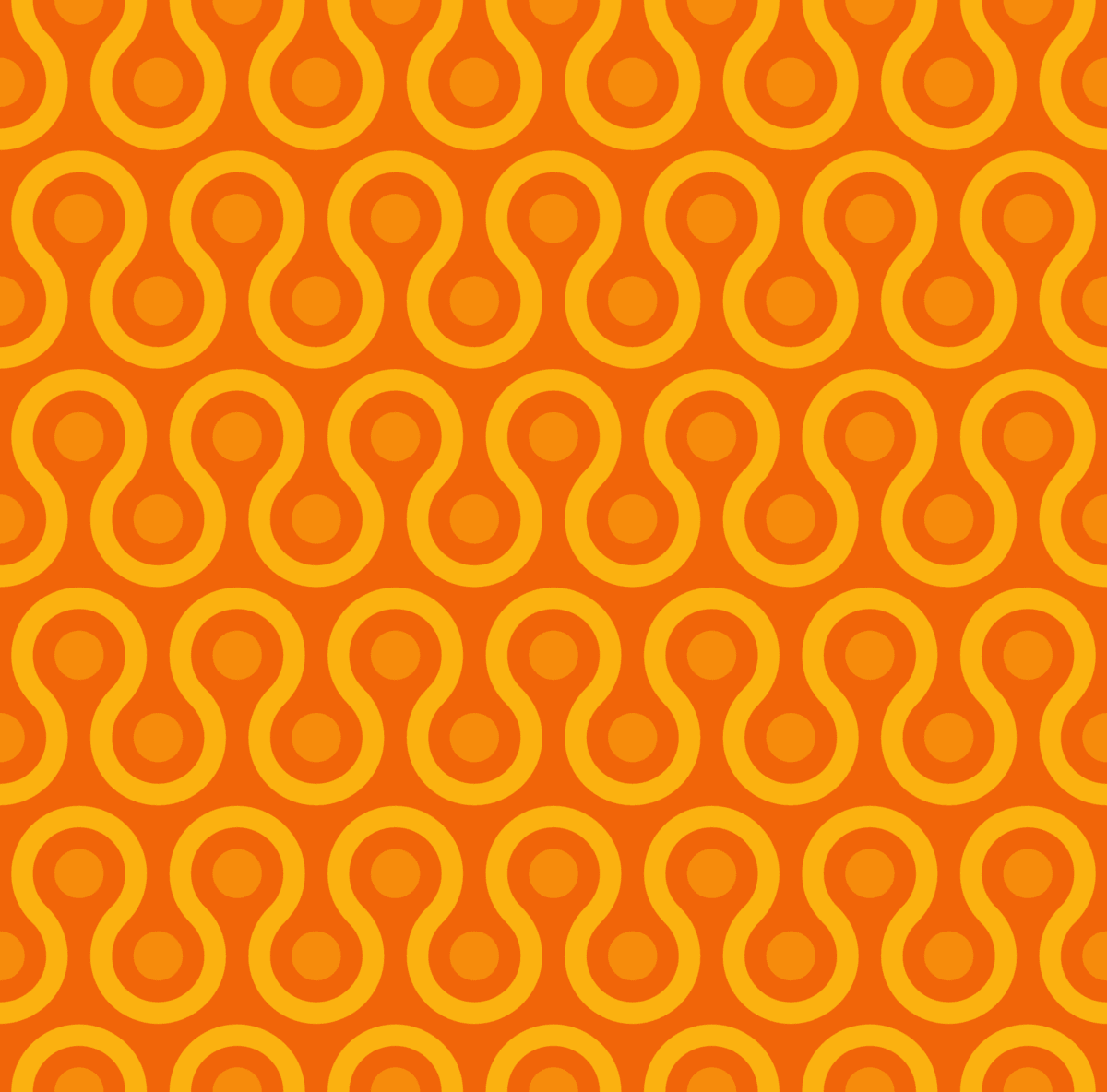 Geometric Pattern: Looped Circles: Gemstone / Red Wolf