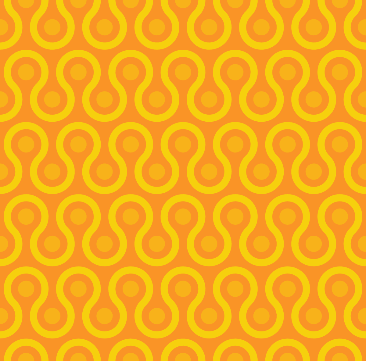 Geometric Pattern: Looped Circles: Gemstone / Red Wolf