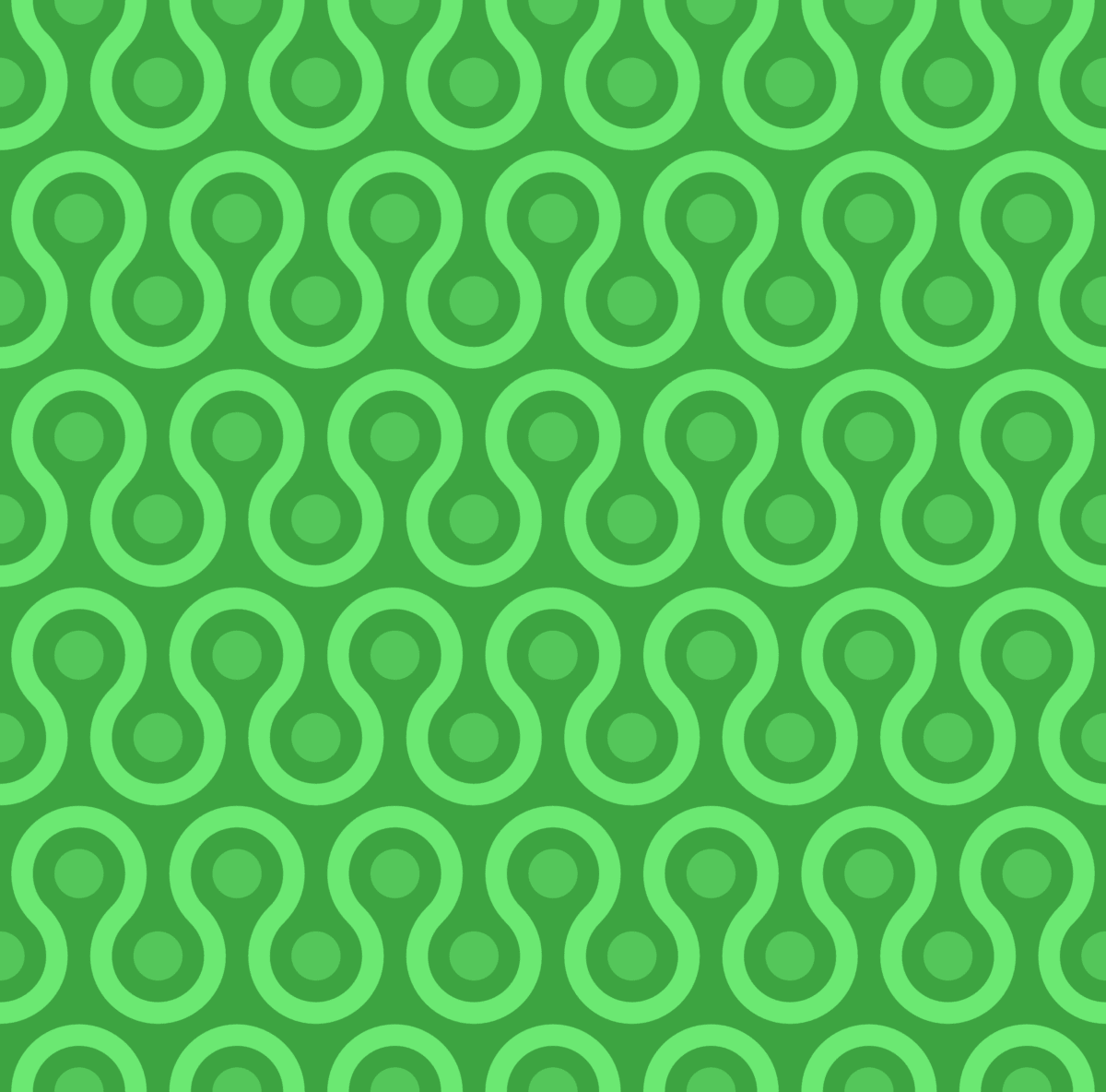 Geometric Pattern: Looped Circles: Gemstone / Red Wolf