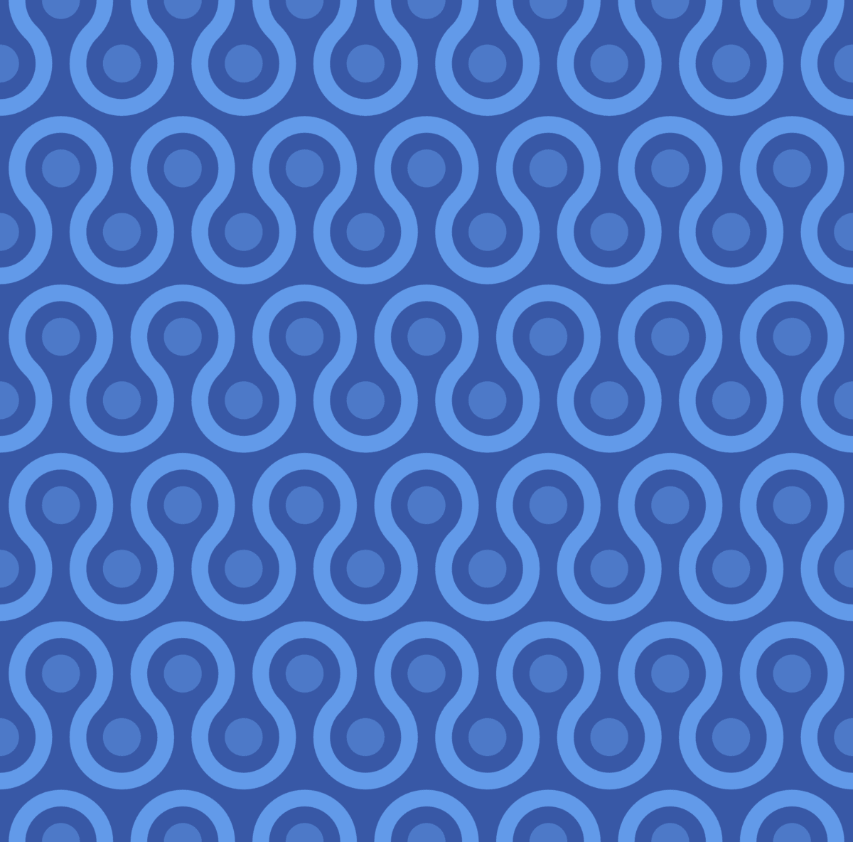 Geometric Pattern: Looped Circles: Gemstone / Red Wolf