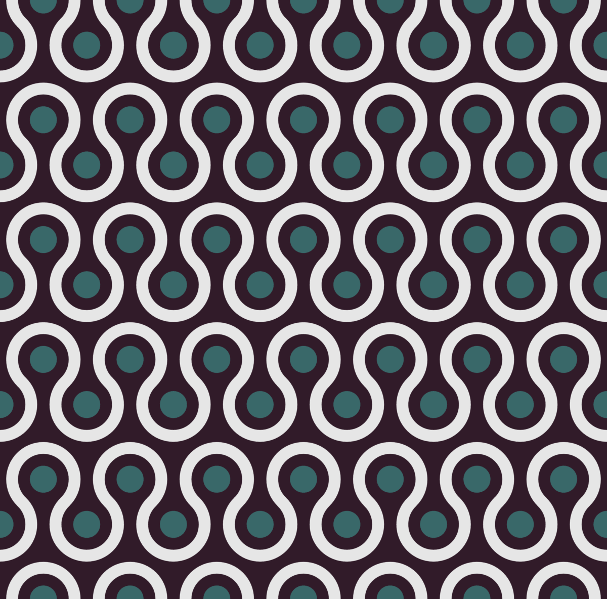 Geometric Pattern: Looped Circles: Art Deco / Red Wolf