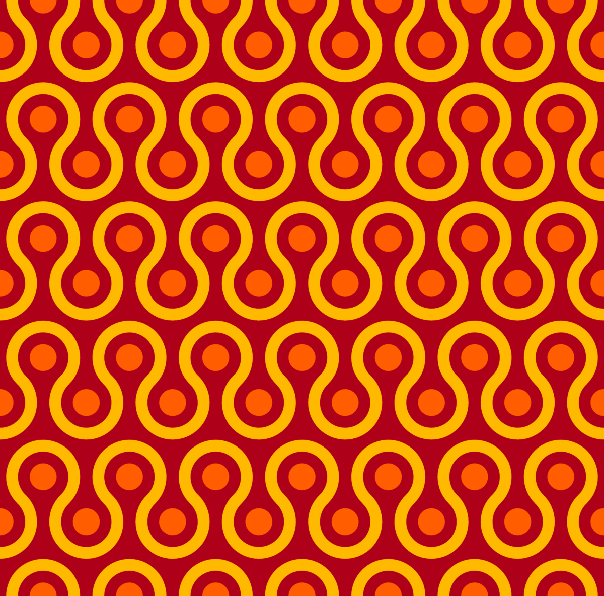 Geometric Pattern: Looped Circles: Art Deco / Red Wolf