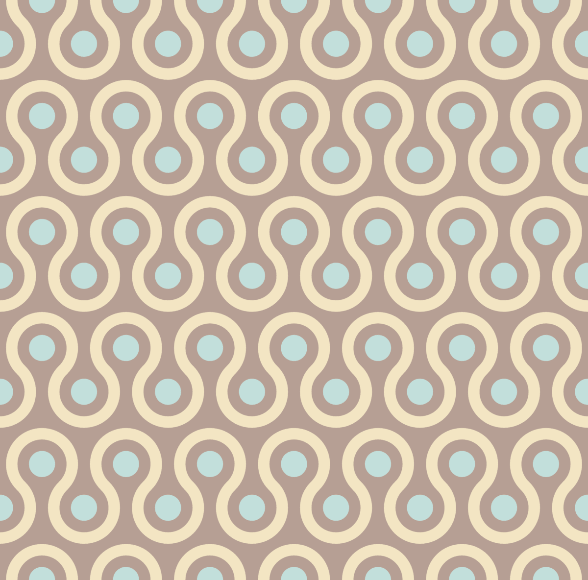 Geometric Pattern: Looped Circles: Garden / Red Wolf