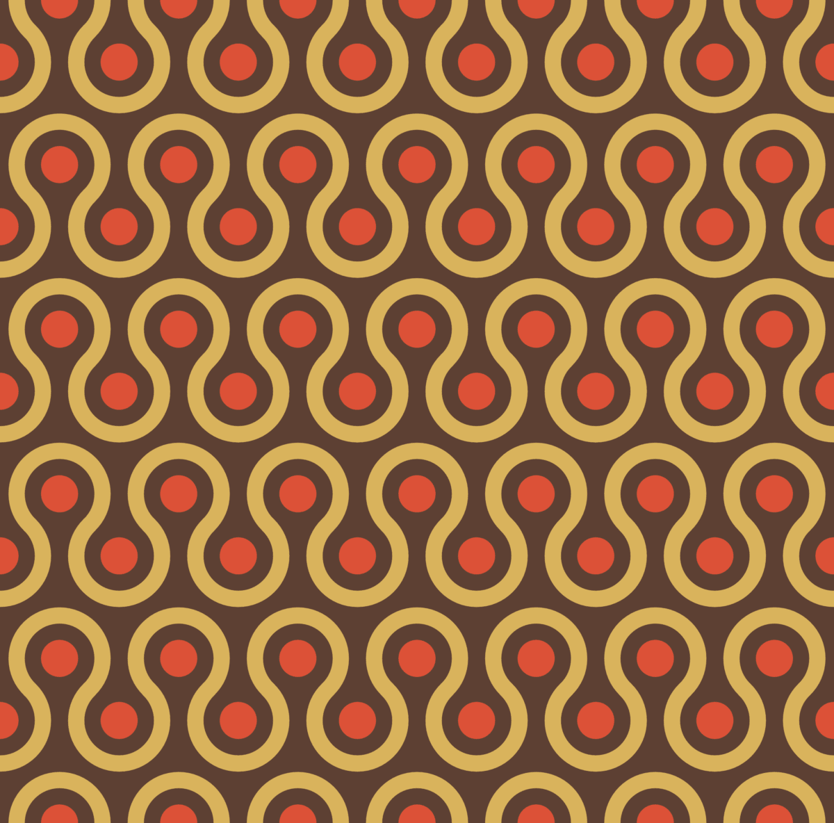 Geometric Pattern: Looped Circles: Season / Red Wolf