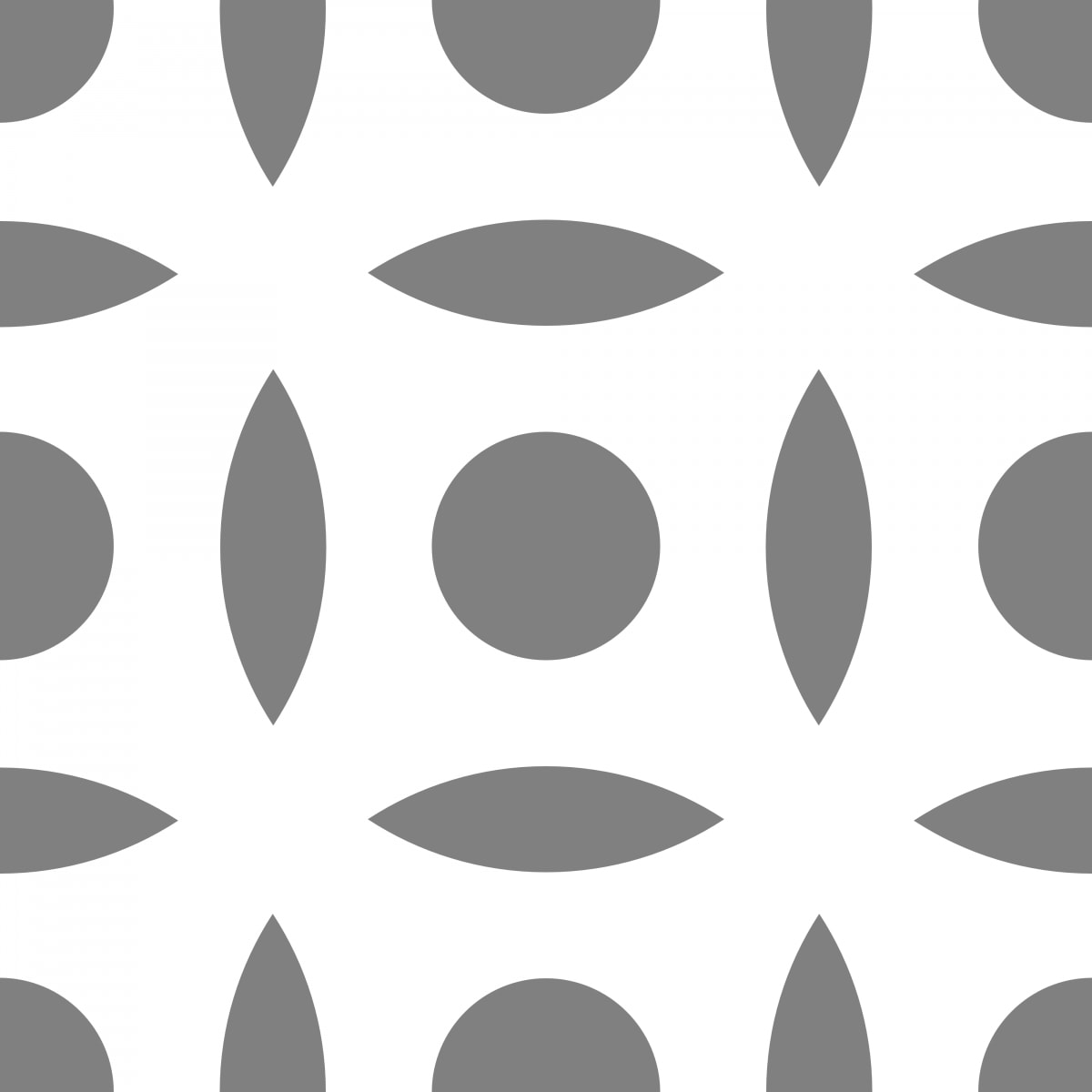 Geometric Pattern: Intersect Circle: White Monochrome / Red Wolf