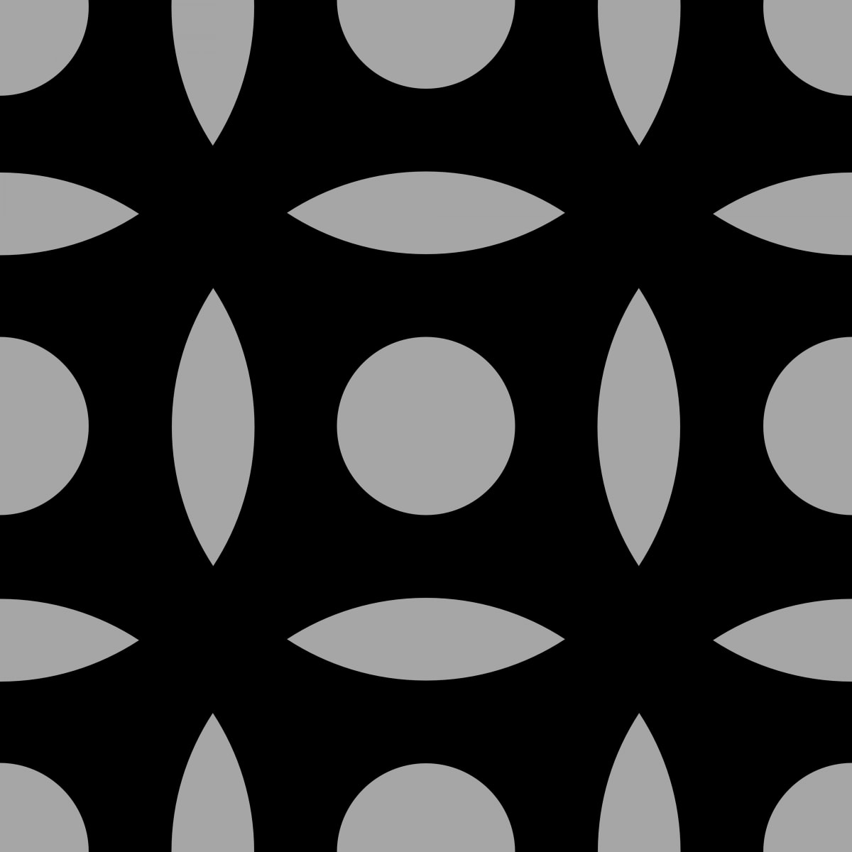 Geometric Pattern: Intersect Circle: Black Monochrome / Red Wolf
