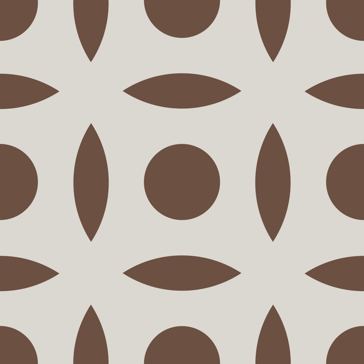 Geometric Pattern: Intersect Circle: Stone / Red Wolf