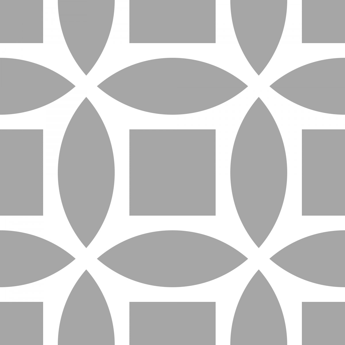 Geometric Pattern: Intersect Square: White Monochrome / Red Wolf