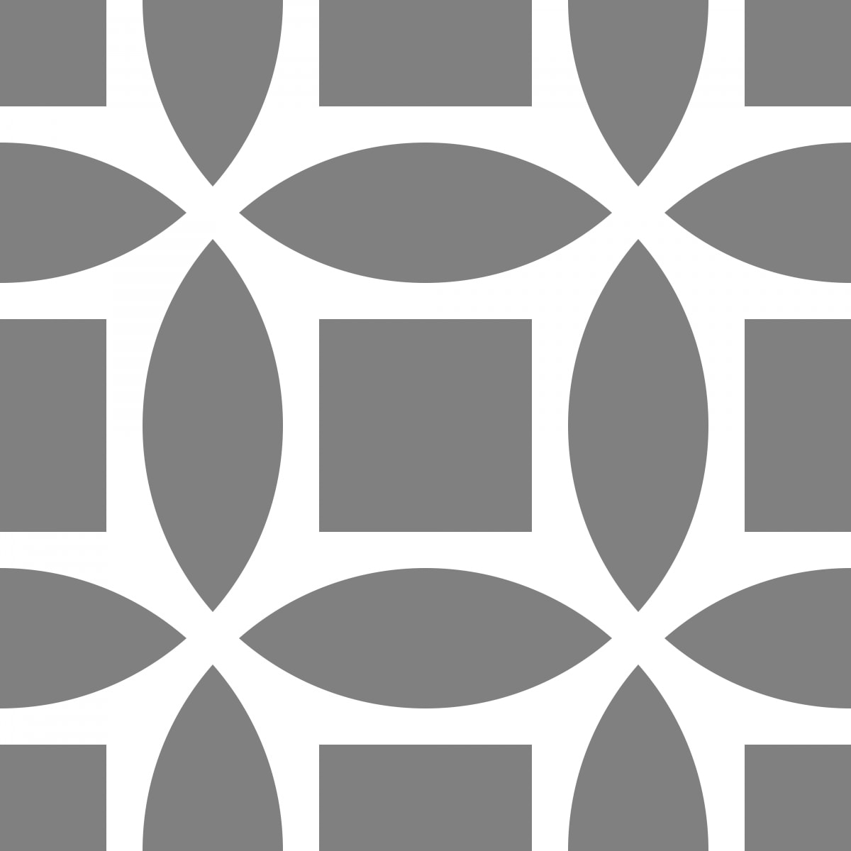 Geometric Pattern: Intersect Square: White Monochrome / Red Wolf