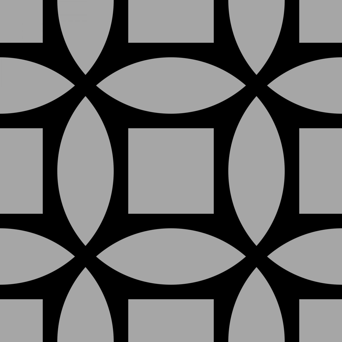 Geometric Pattern: Intersect Square: Black Monochrome / Red Wolf
